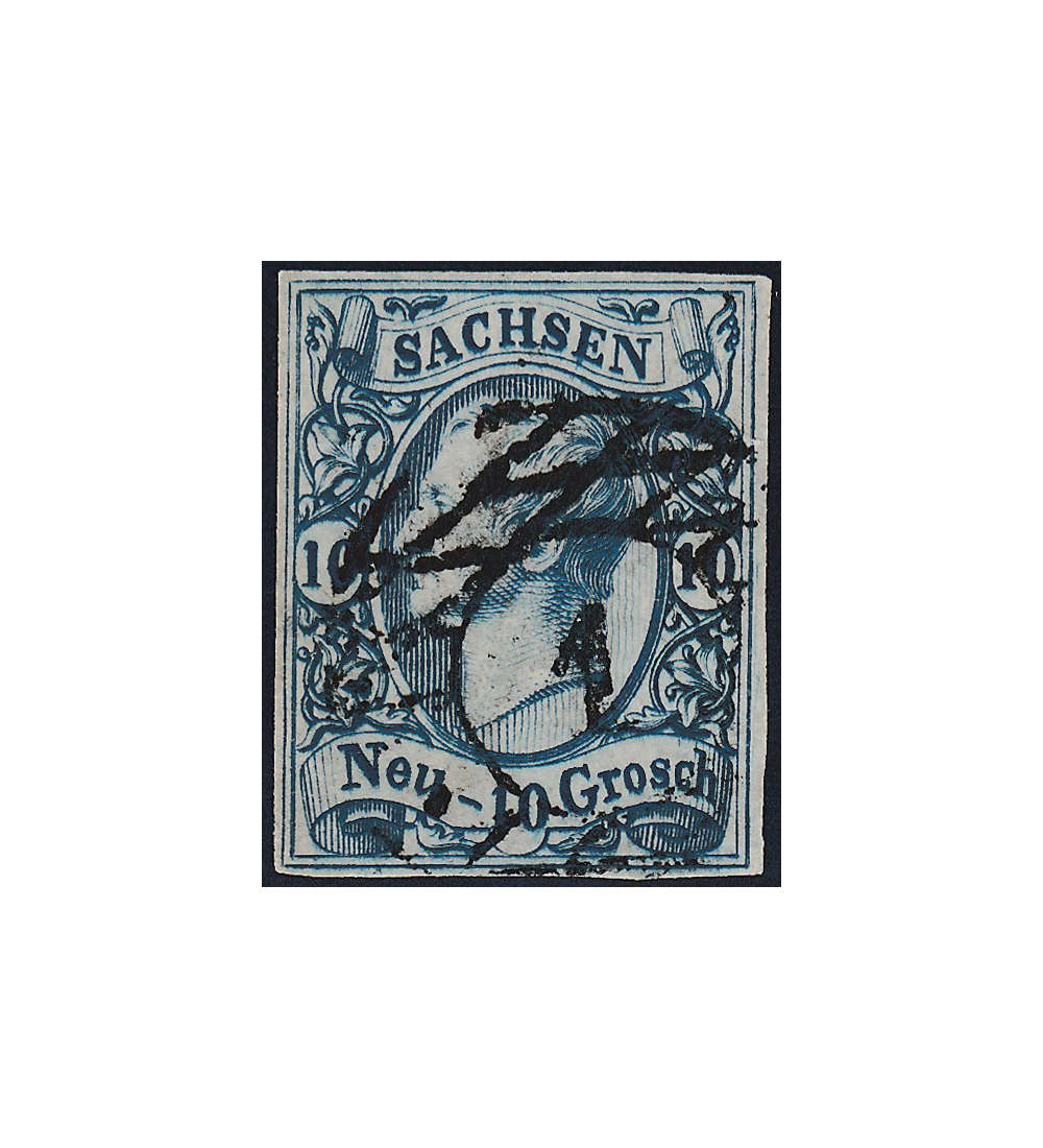   Sachsen Nr. 13 b gestempelt geprft
