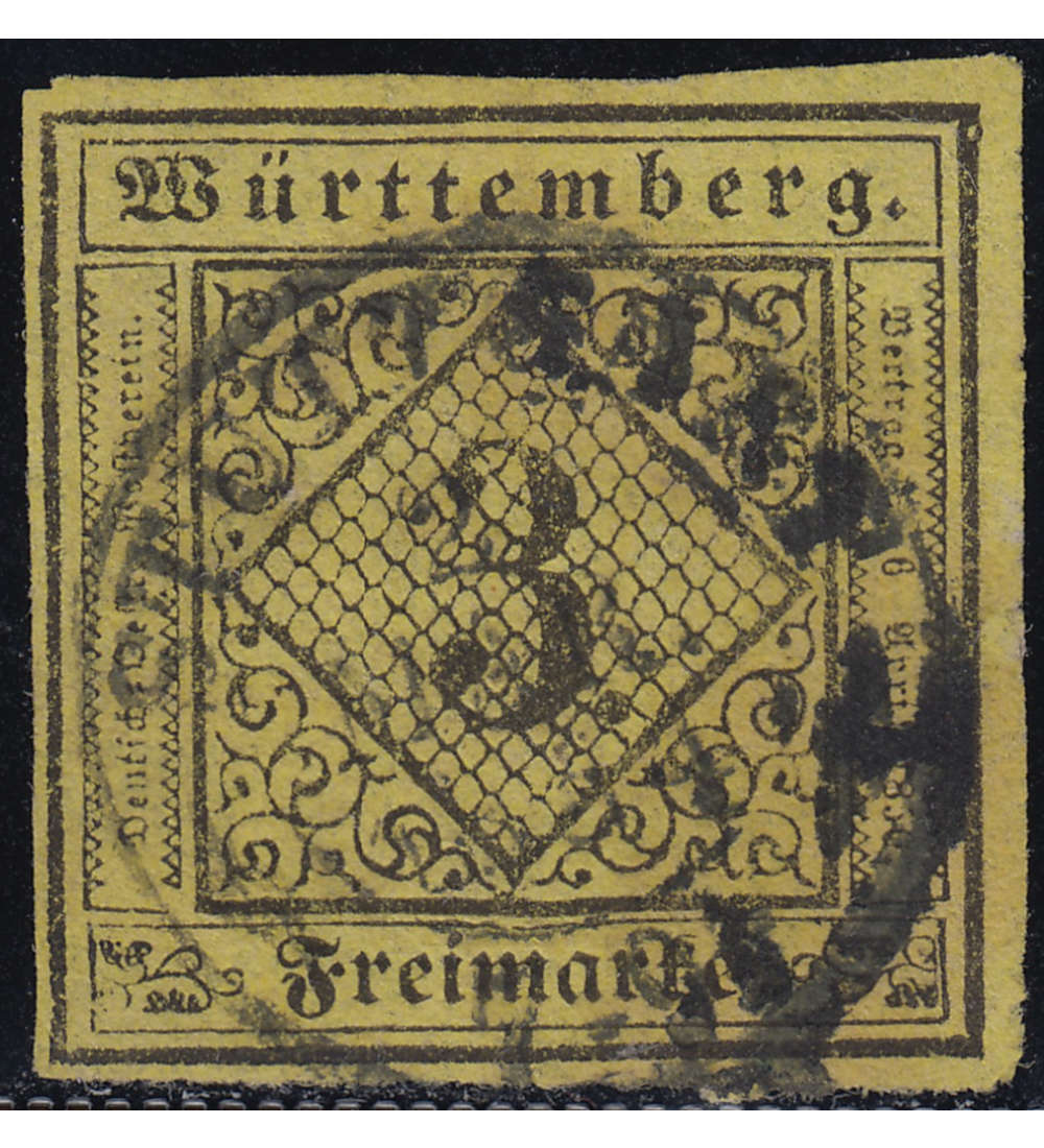  Wrttemberg Nr. 2 y gestempelt geprft