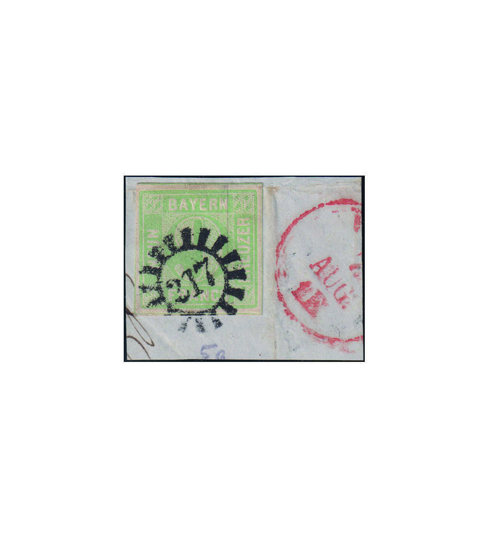 Bayern Nr. 5 a II auf Abschnitt gestempelt geprft Brettl