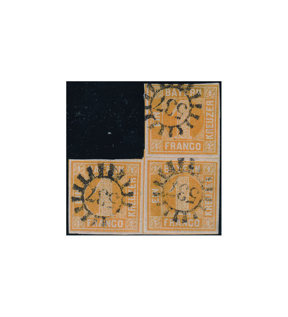 Bayern Nr. 8 I  Dreierblock gest.