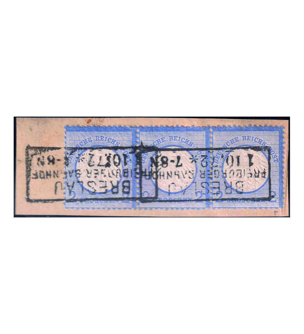 Dt. Reich Nr. 5 waagerechter Dreierstreifen gestempelt  gepr�ft