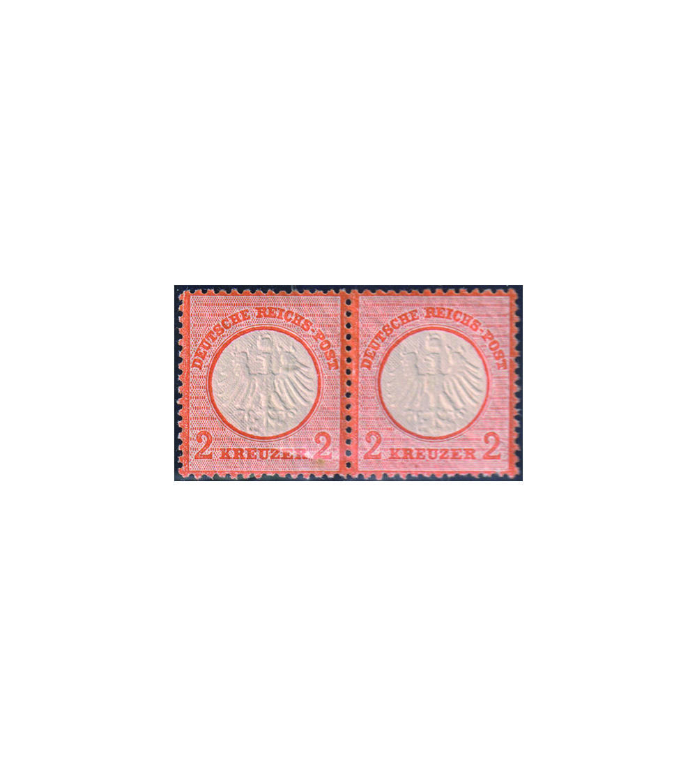 Dt. Reich Nr. 15 waager. Paar postfrisch, kleiner Stockfleck