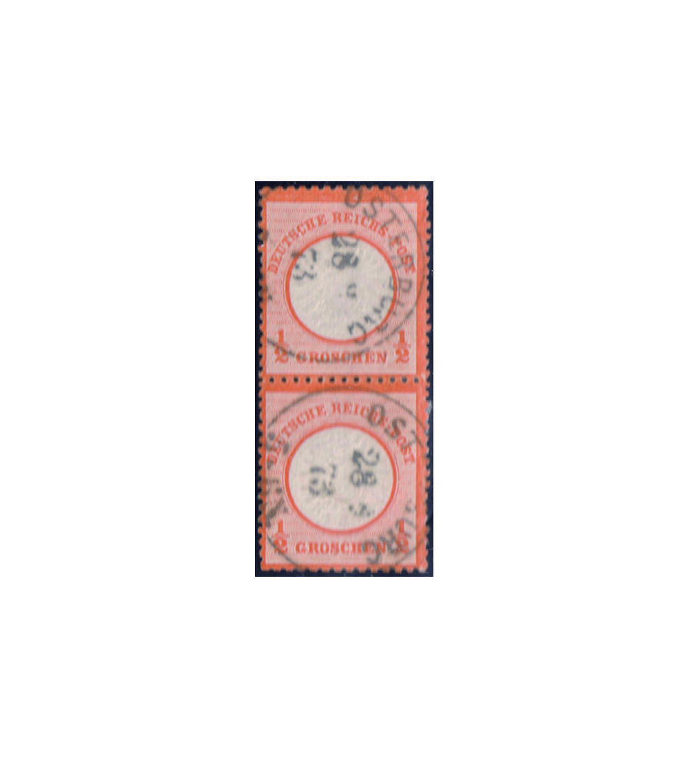 Dt. Reich Nr. 18 senkrechtes Paar gestempelt
