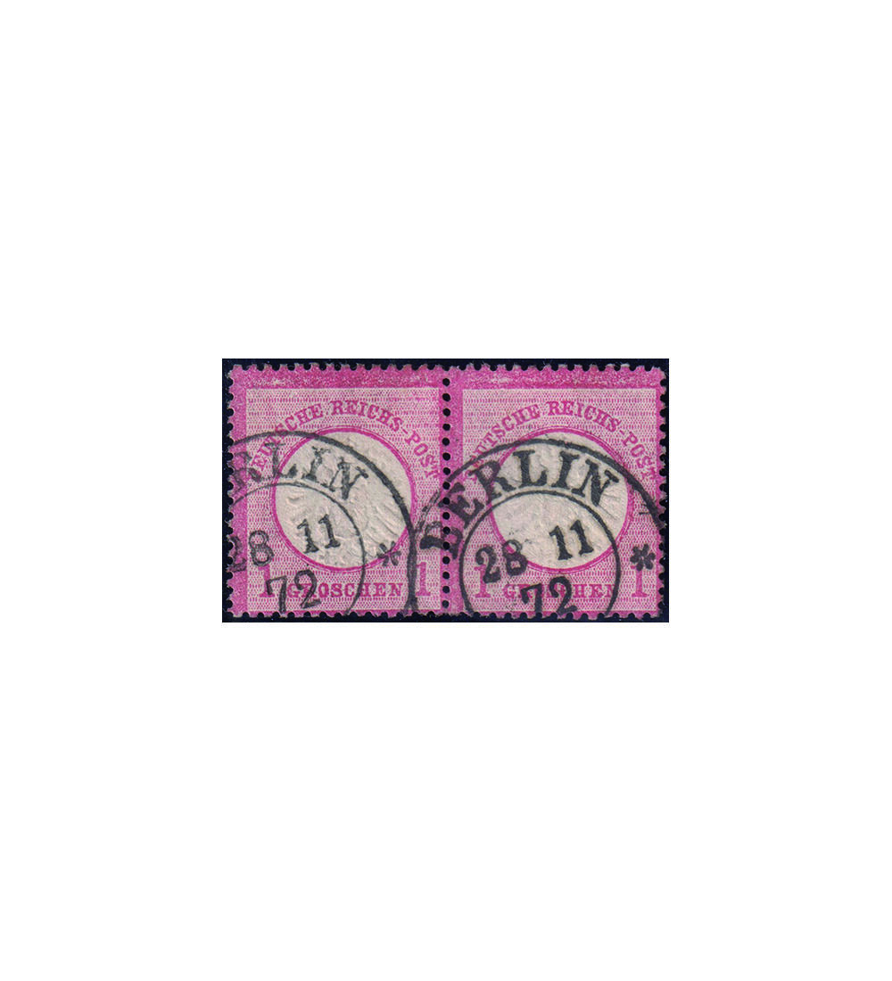 Dt. Reich Nr. 19 waagerechtes Paar gro�e Marken gestempelt