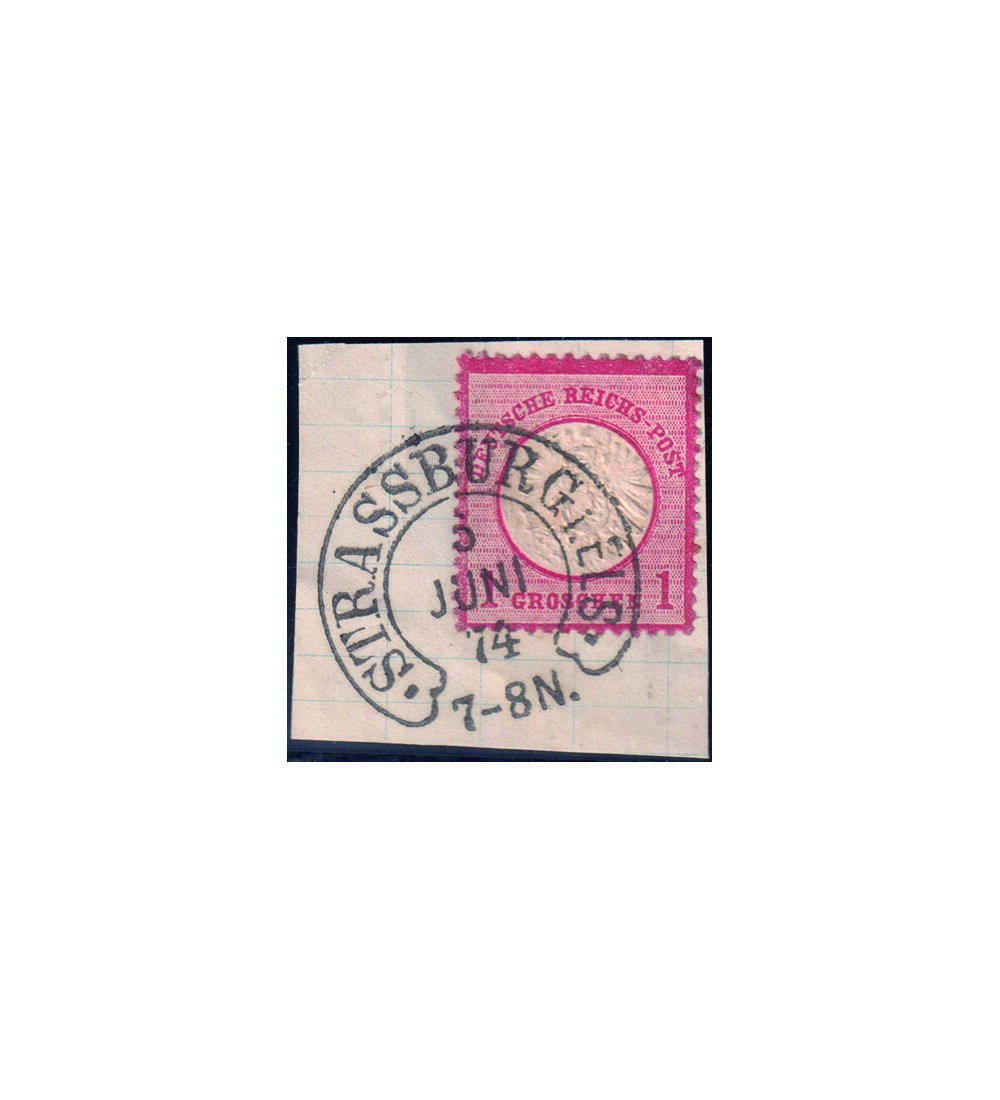 Dt. Reich Nr. 19  auf Abschnitt mit Hufeisenstempel