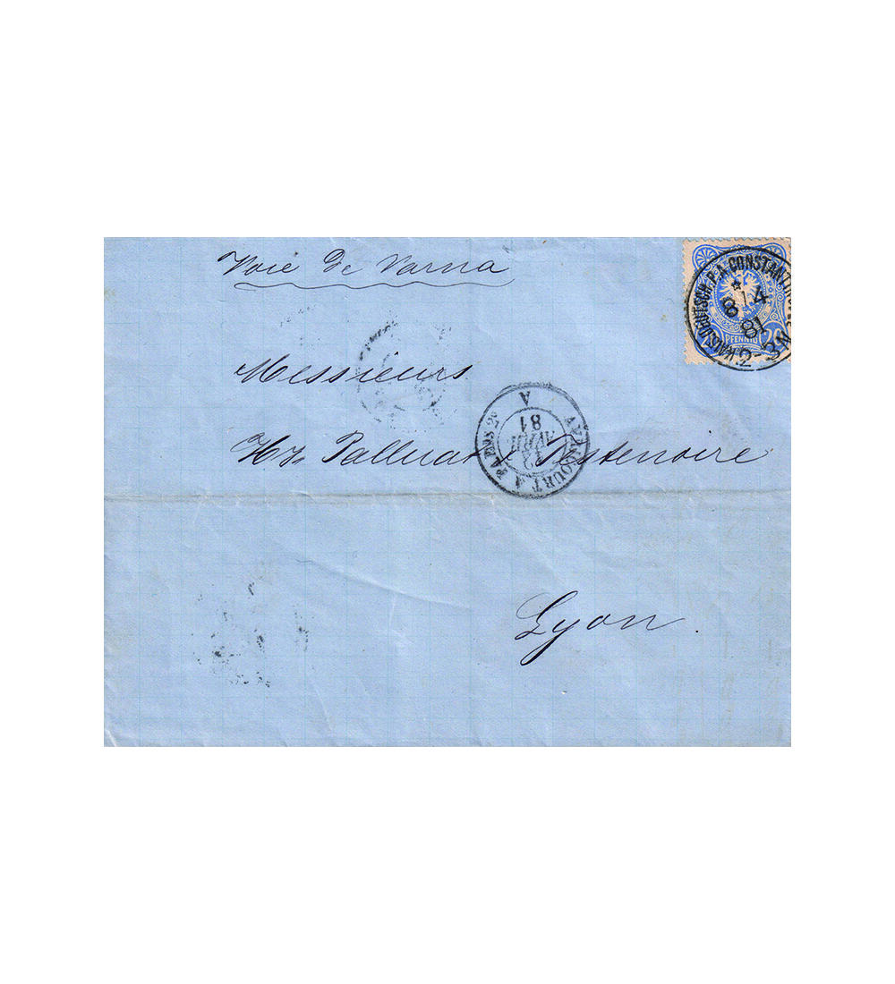 Dt. Post in der T�rkei Nr. V 42 a  auf Brief