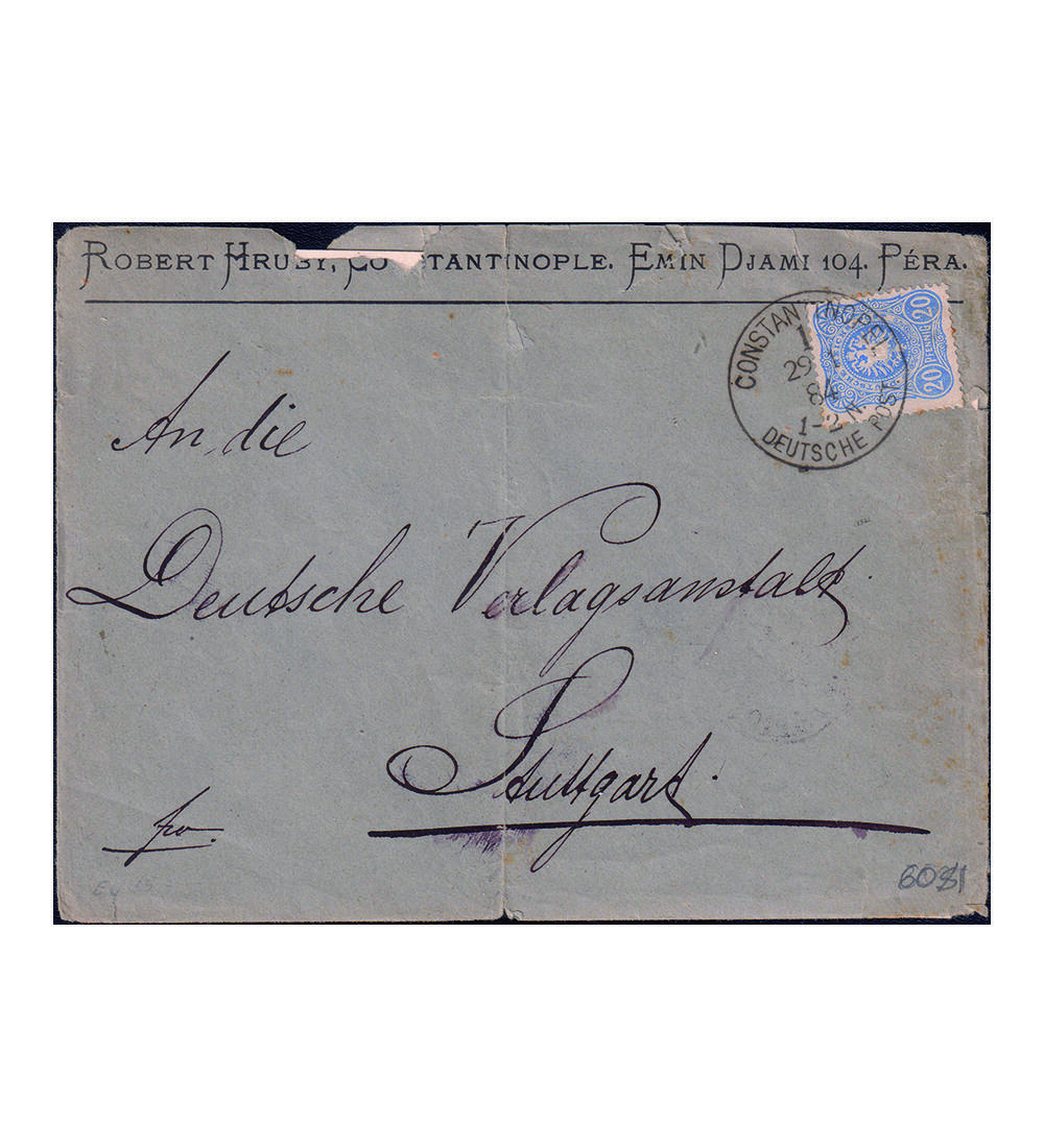 Dt. Post in der T�rkei  Nr. V 42 b  auf Brief