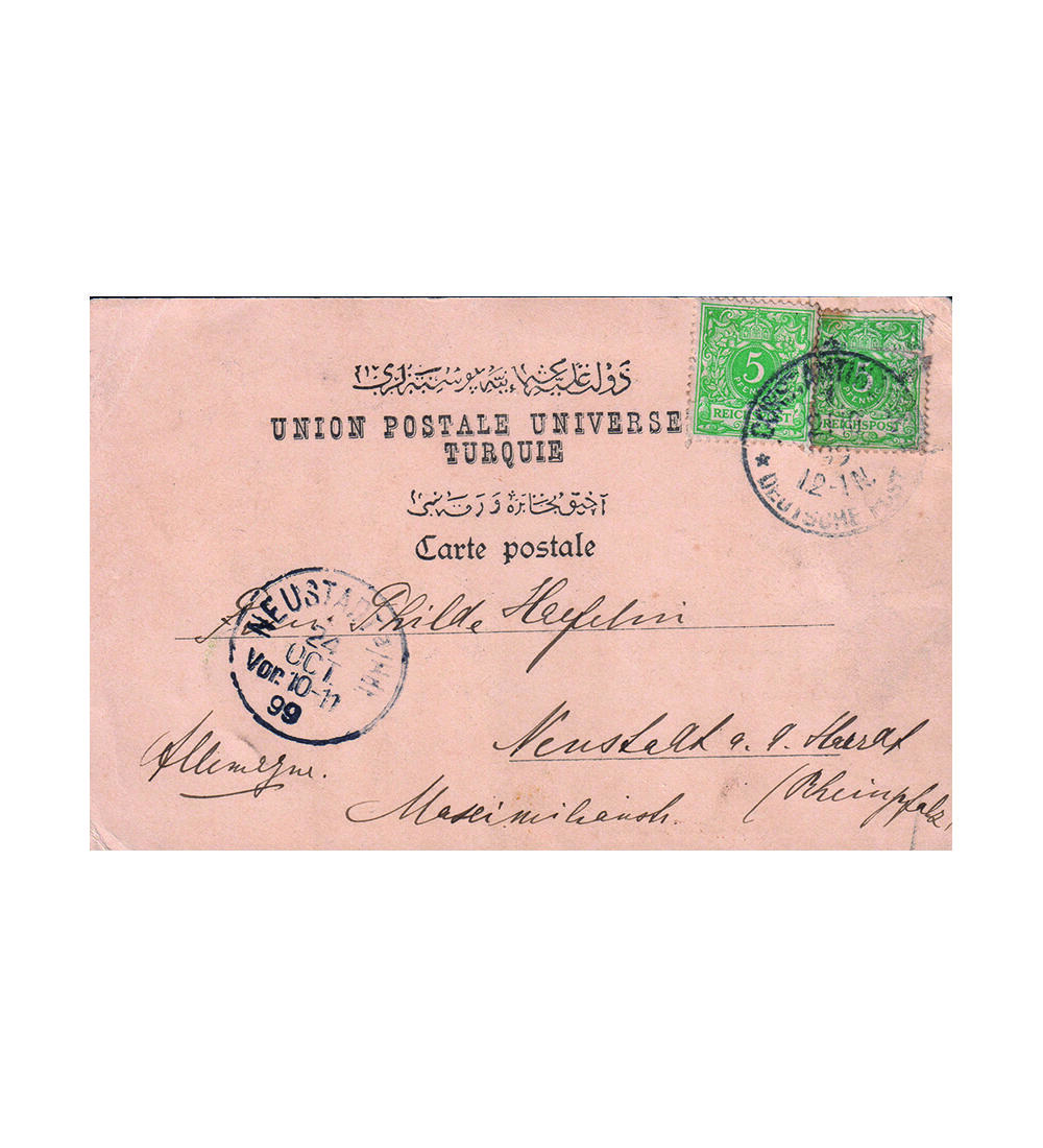 Dt. Post in der T�rkei Mitl�ufer Nr. M 46 c 2 St�ck auf Karte