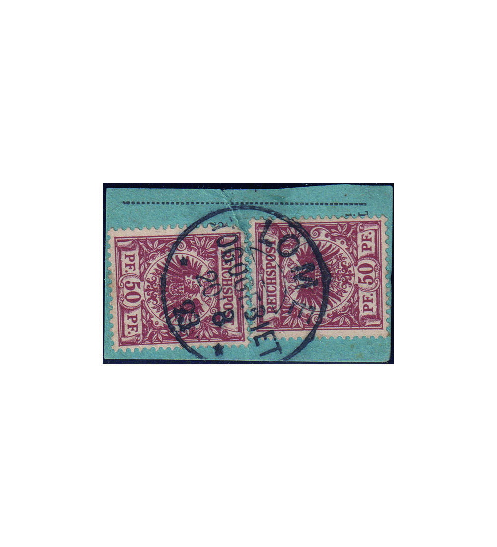 Togo Nr. V 50 d , 2 St�cke gestempelt auf Abschnitt, gepr�ft