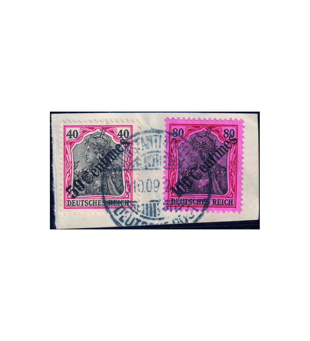 Dt. Post in der T�rkei Nr. 51 und 52  gestempelt auf Abschnitt, gepr�ft