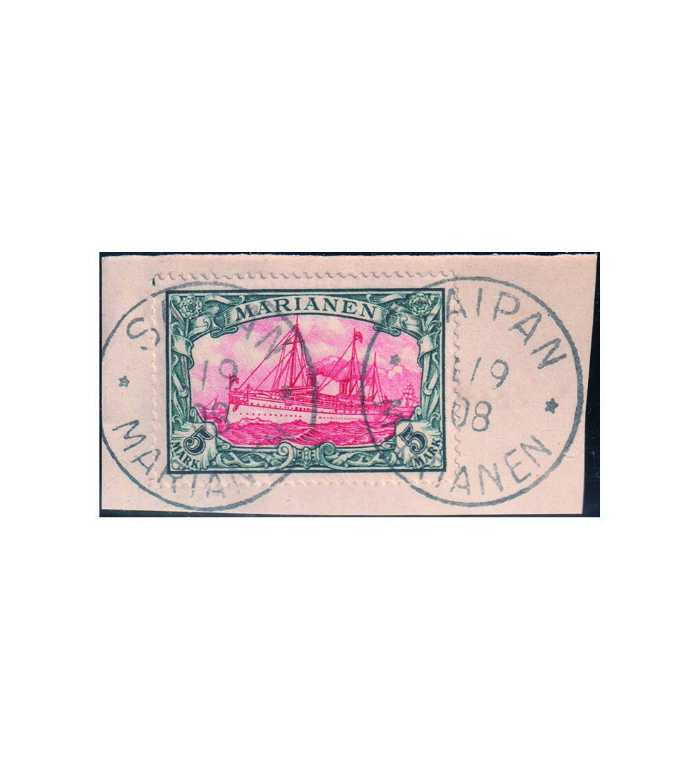 Marianen Nr. 19  gestempelt auf Abschnitt