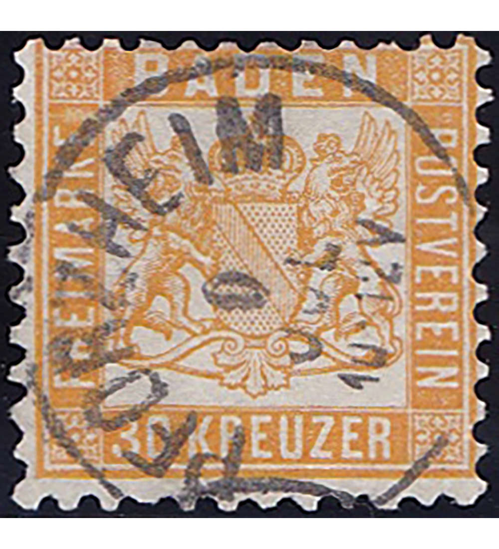 Baden Nr. 22a gestempelt geprft