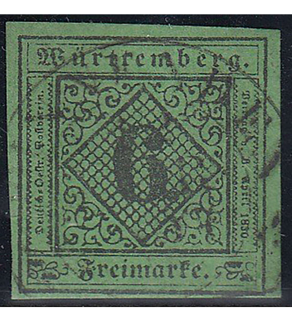 Wrttemberg Nr. 3 b gestempelt geprft