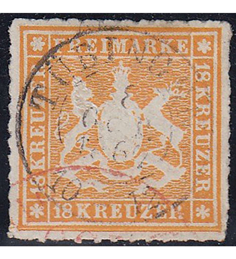 Wrttemberg Nr. 34 gestempelt geprft