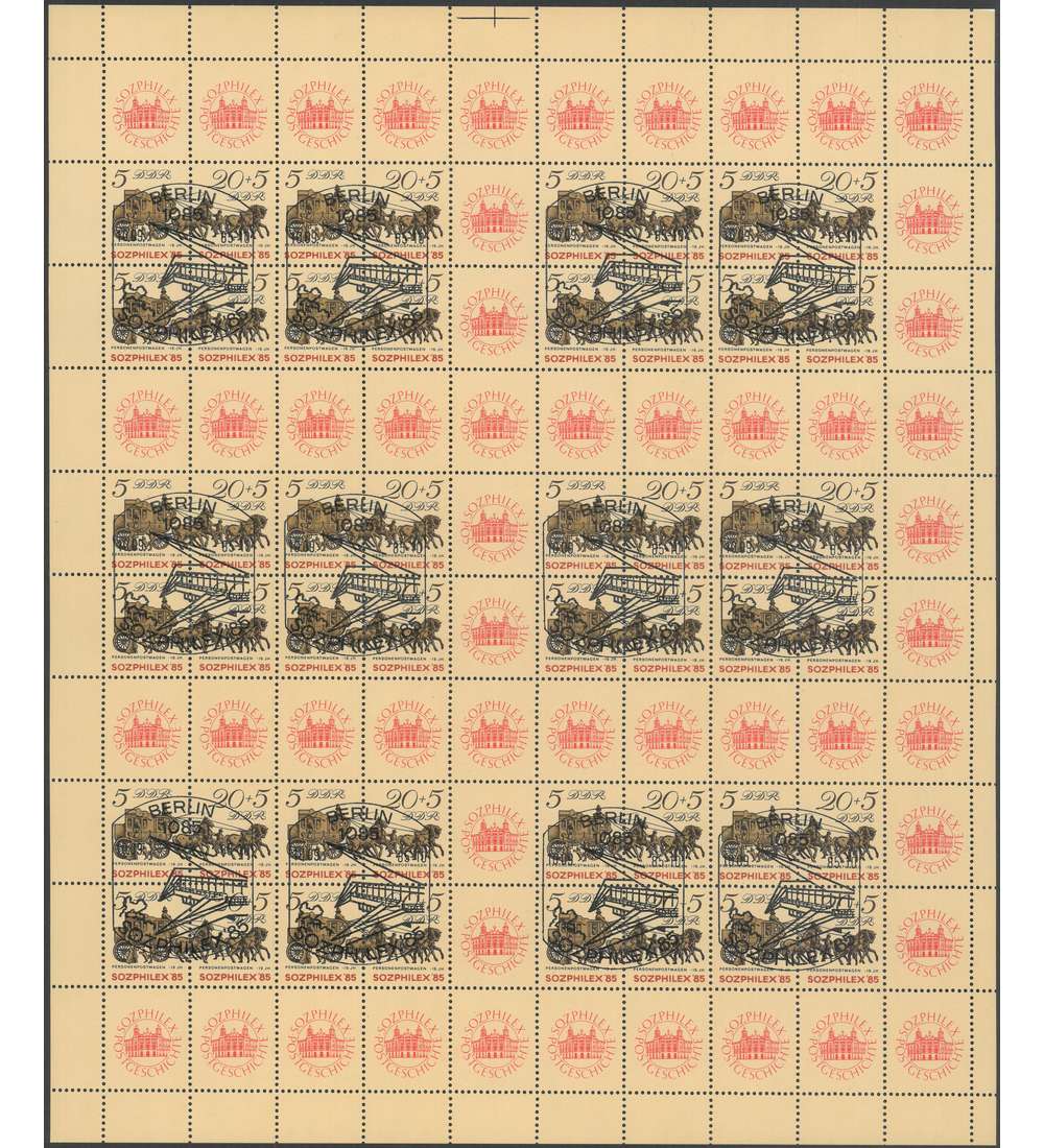 DDR Markenheftchenbogen Nr. 18 gestempelt Sozphilex 1985