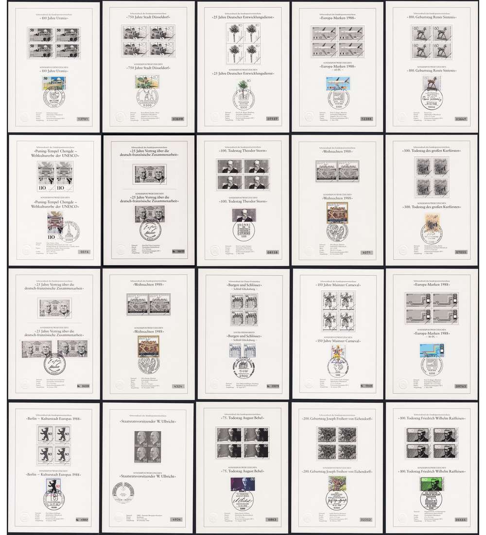 20 verschiedene BRD/Berlin Schwarzdrucke