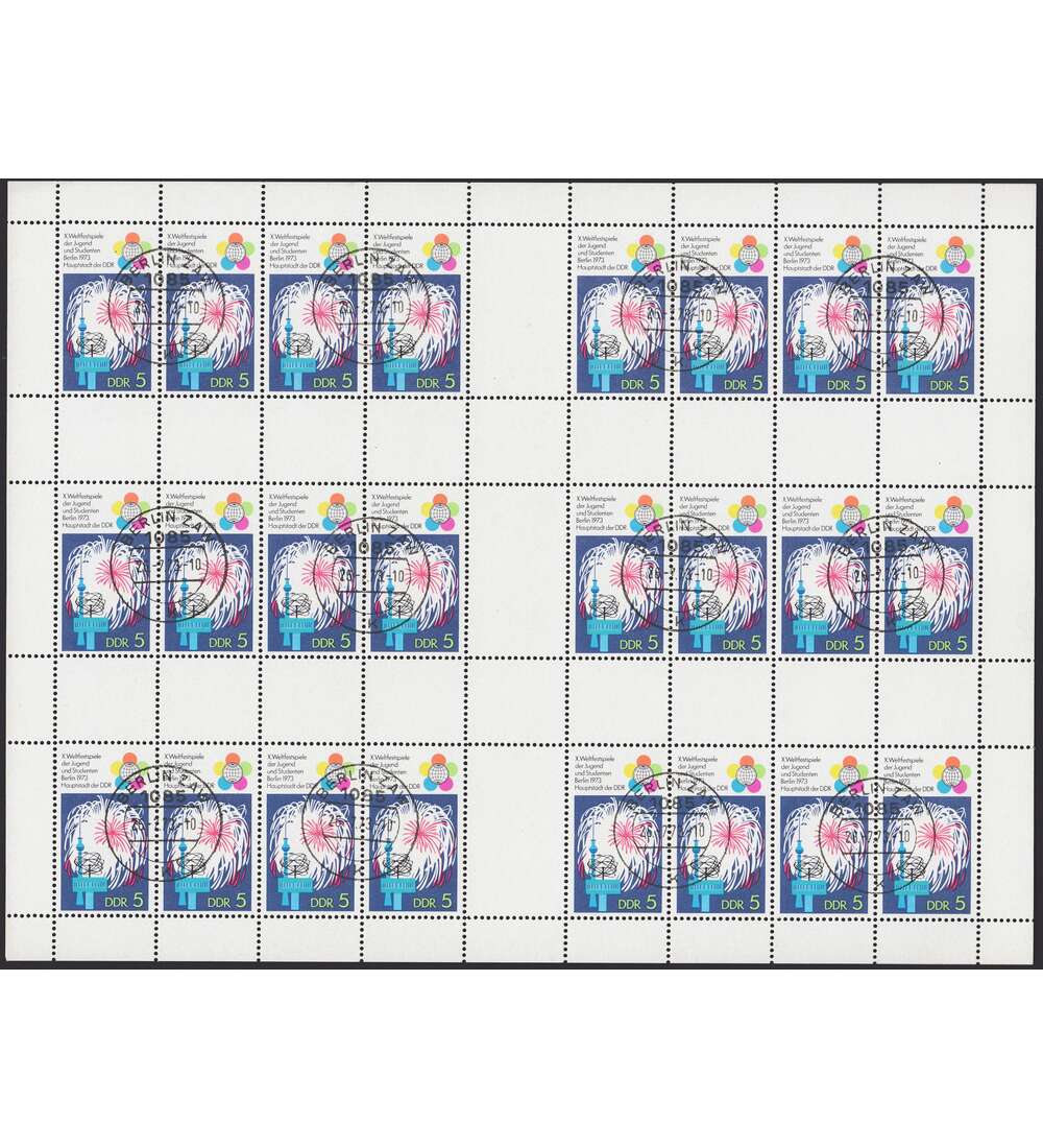 DDR Markenheftchenbogen Nr. 16A gestempelt