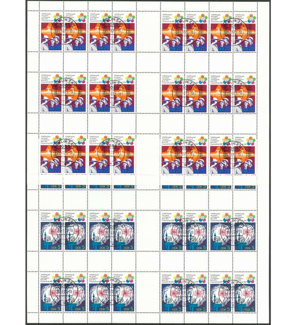 DDR Markenheftchenbogen Nr. 16/17D gestempelt Rand rechts nicht durchgezhnt