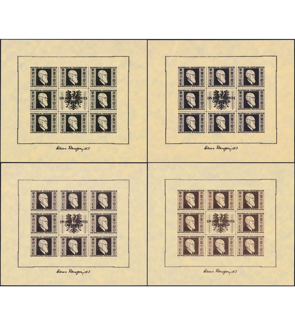 sterreich Renner-Kleinbogen originalgetreuer Nachdruck