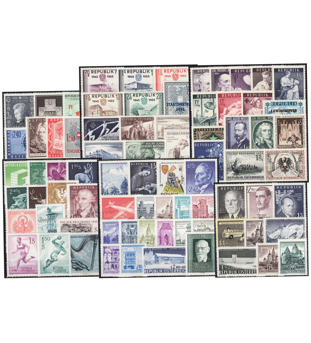 sterreich 1954-1959 postfrisch ** mit Luftpost 1958