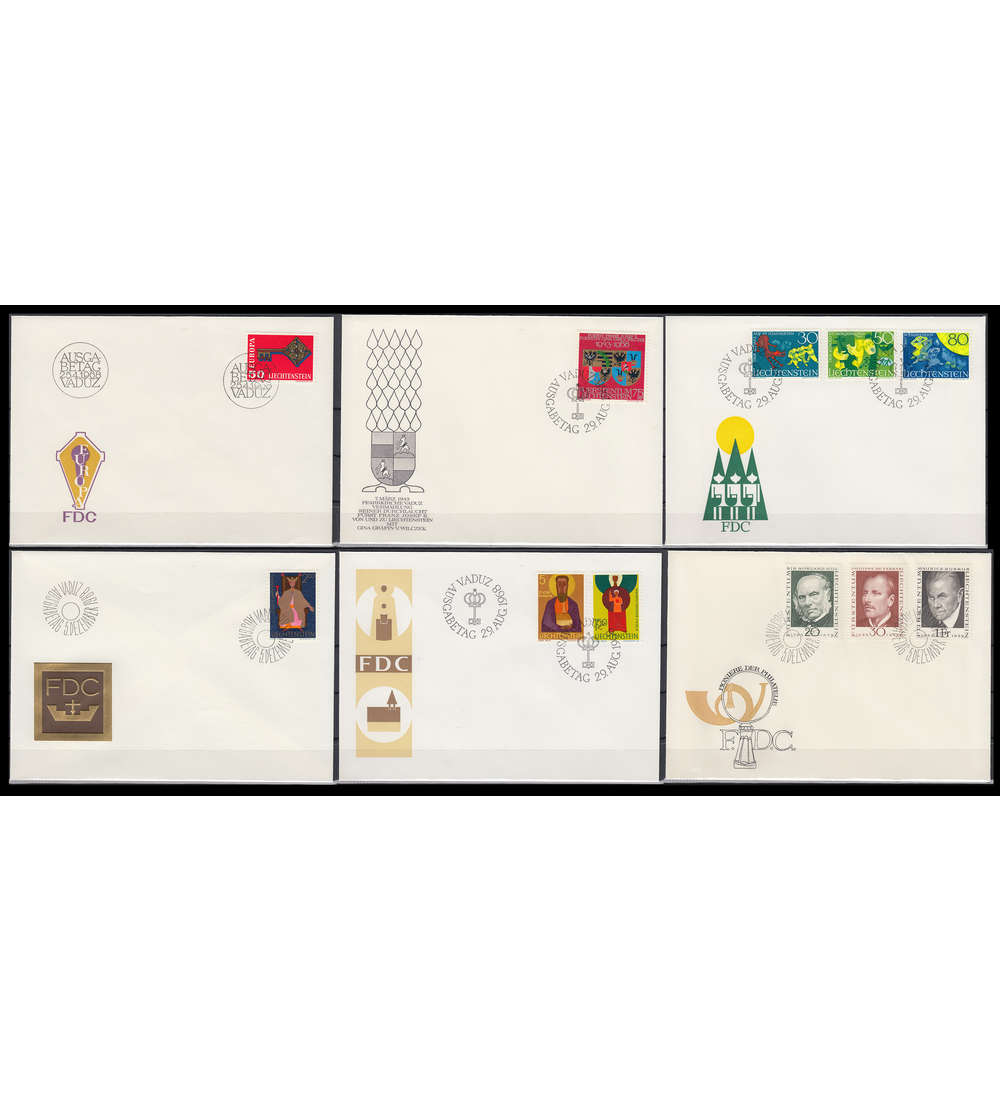 Liechtenstein 1968 FDC Ersttagsbriefe