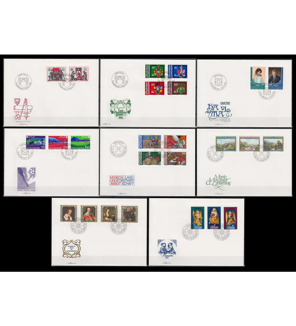 Liechtenstein 1982 FDC Ersttagsbriefe