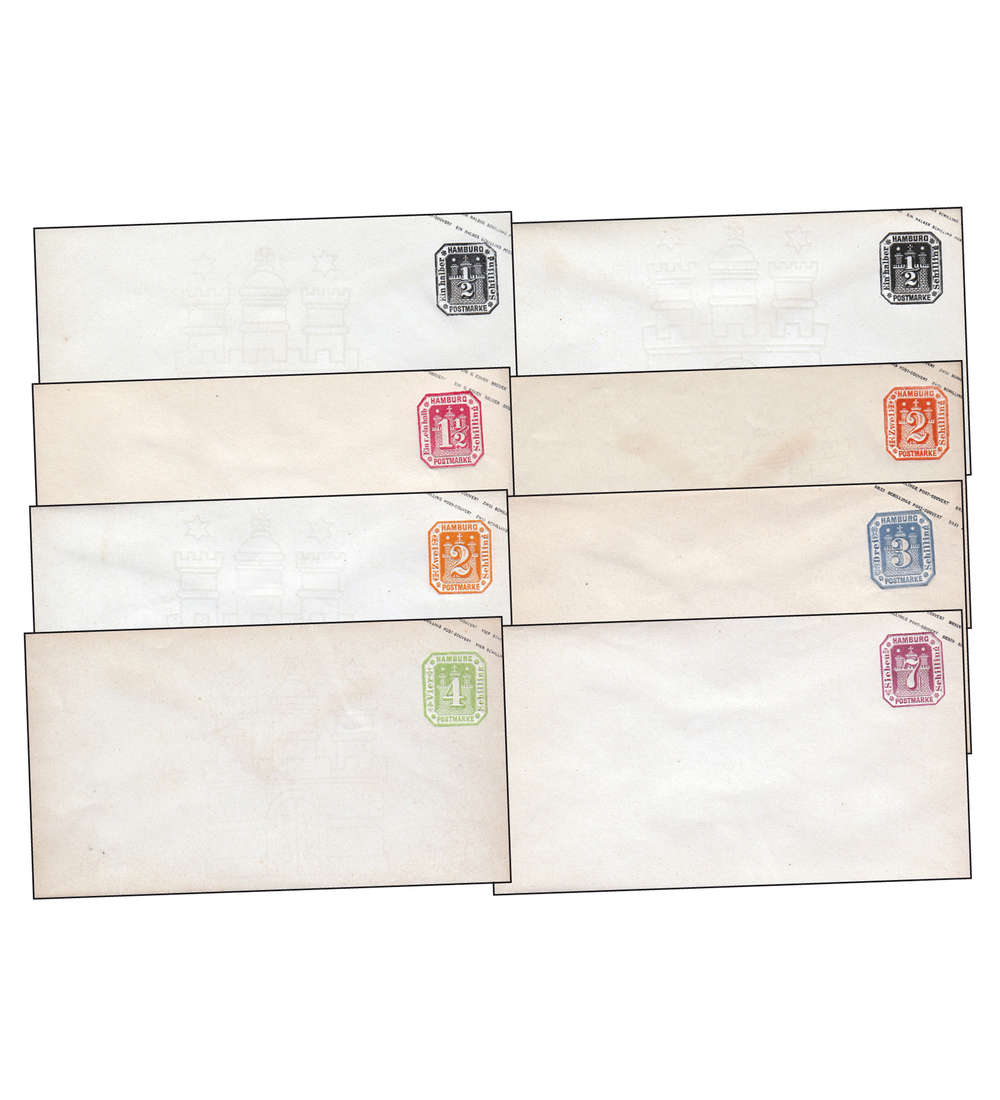 Hamburg 8 Ganzsachen ungebraucht