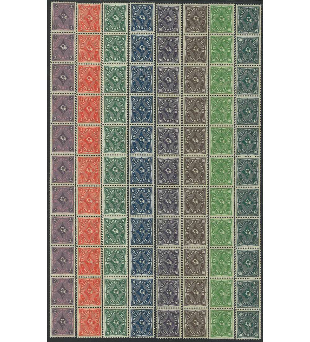 Deutsches Reich 8 verschiedene Elferstreifen Posthorn