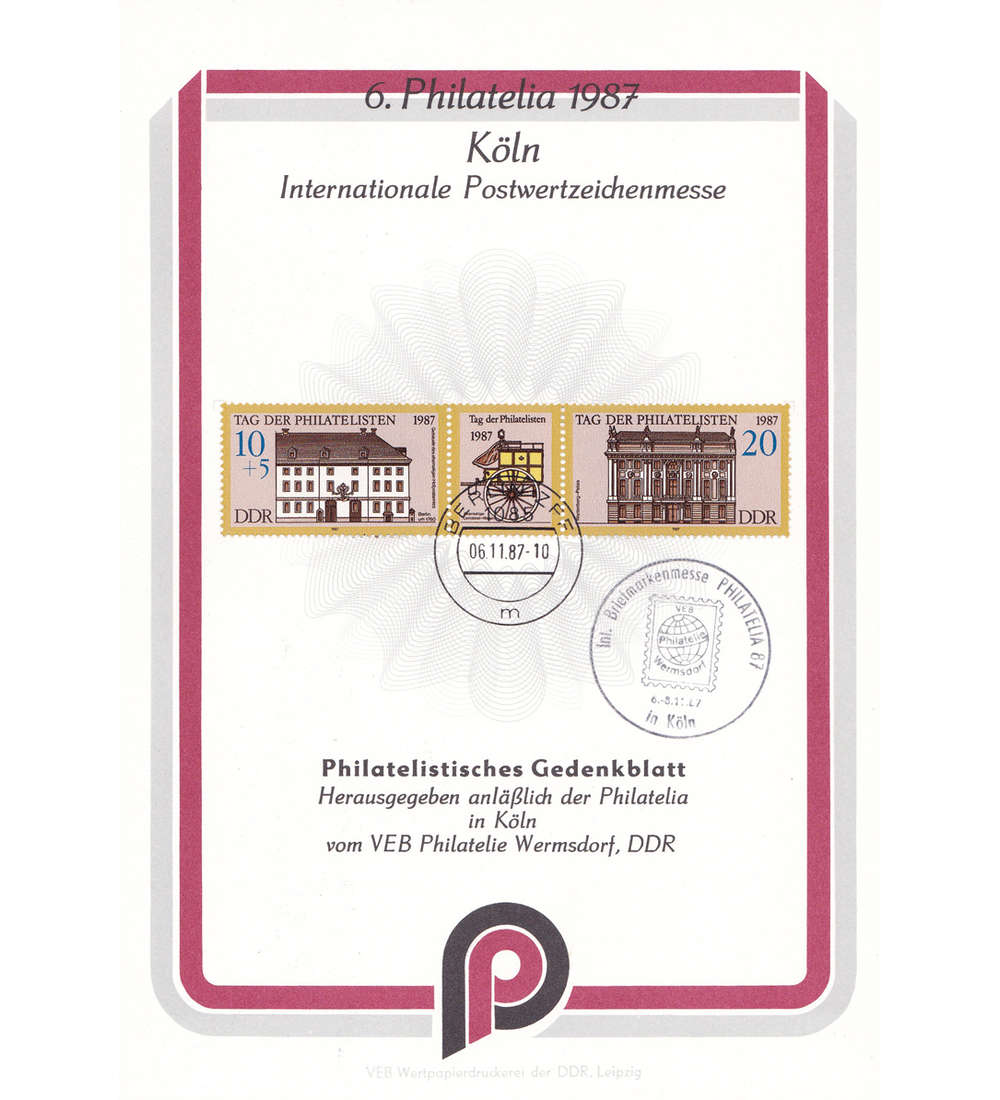 DDR Komplettausgaben gestempelt mit Gedenkblatt