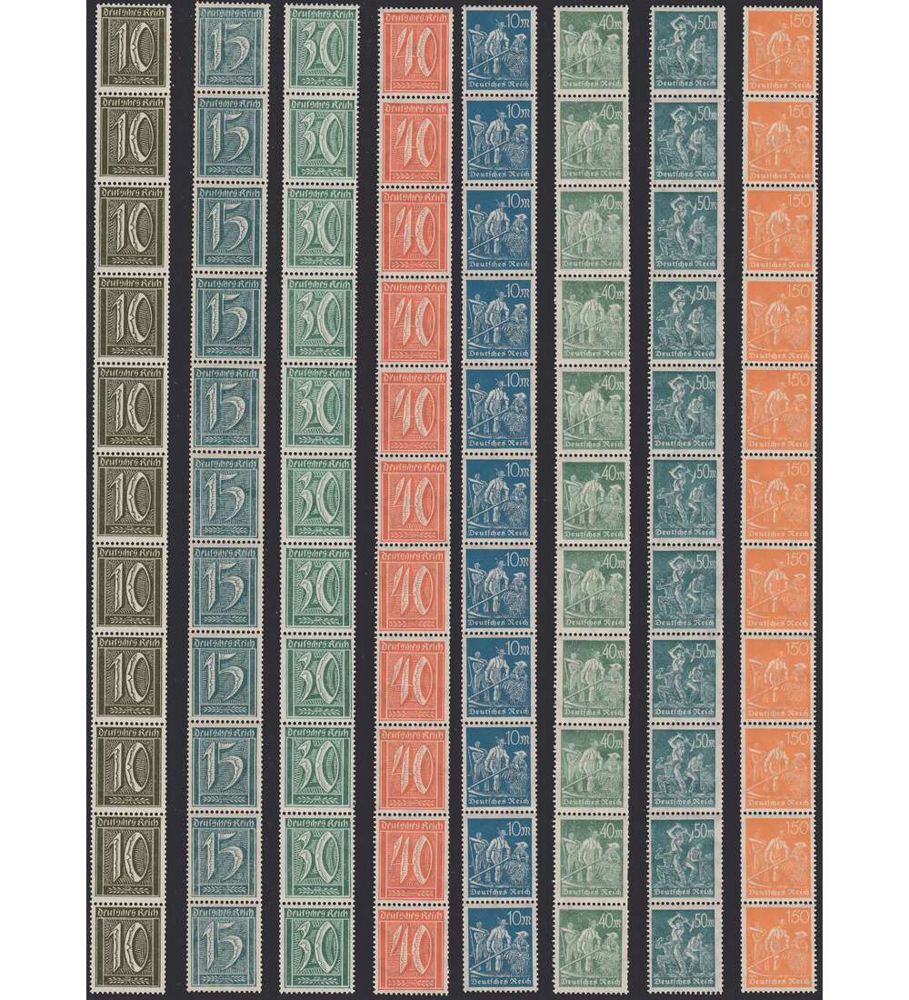 Deutsches Reich 8 ver. Elferstreifen Arbeiter/Ziffer