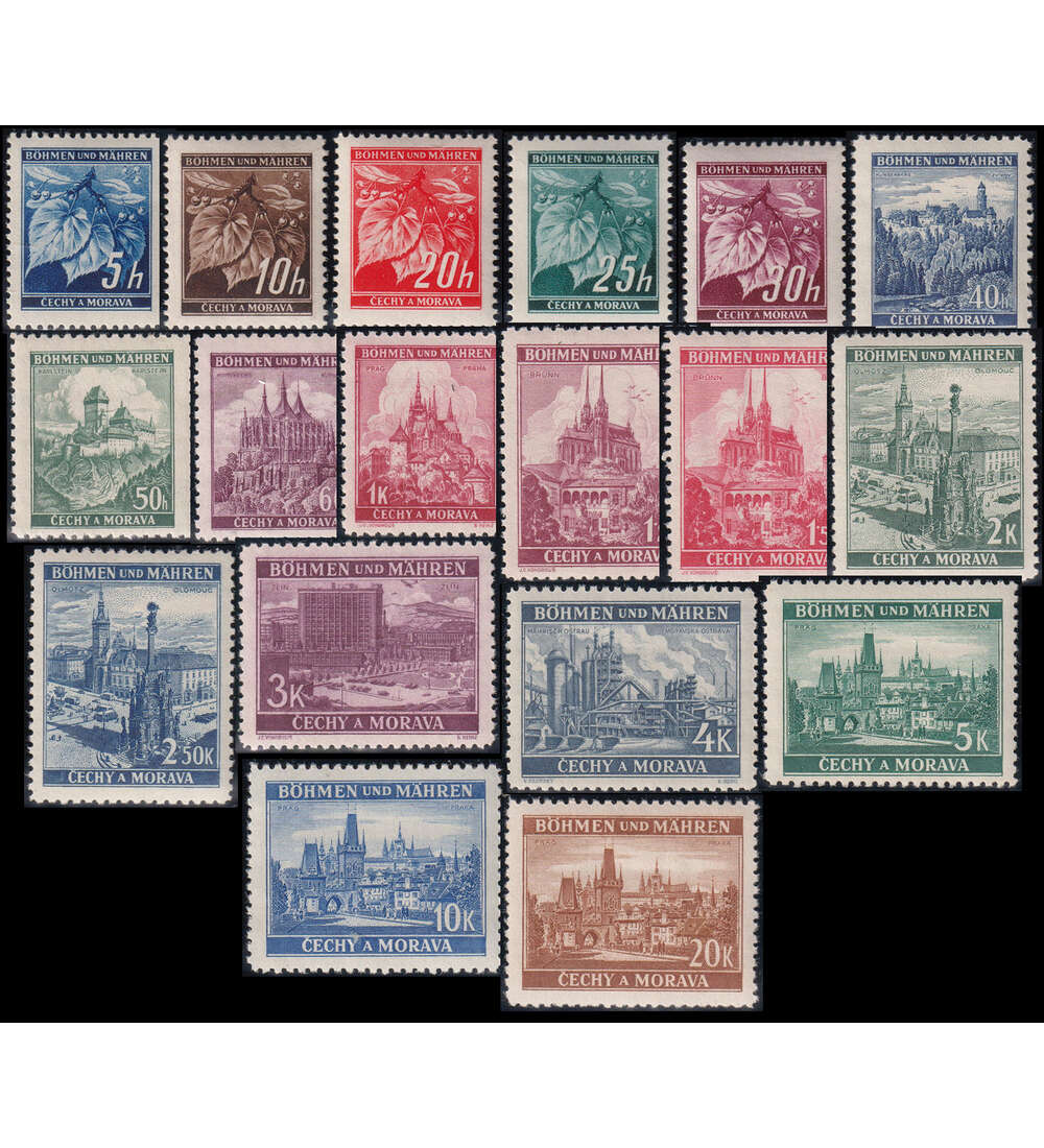 Bhmen und Mhren postfrische Komplettstze mit Nr. 20 - 37