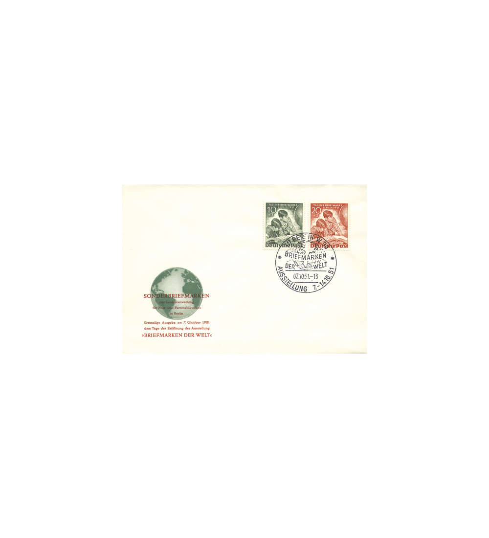 Berlin Nr. 80-81 FDC           Tag der Briefmarke 1951