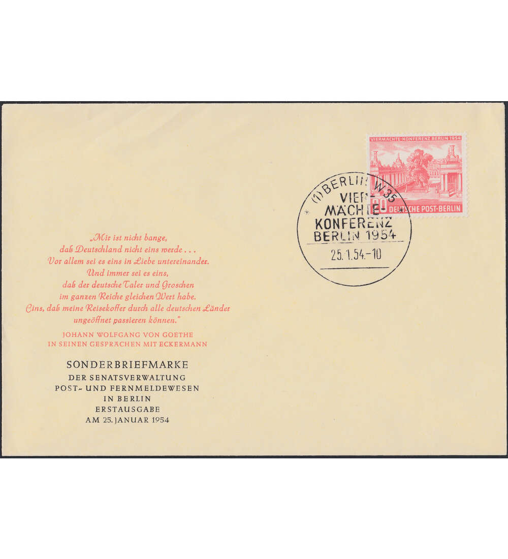 Berlin Nr. 116 FDC             Viermchte-Konferenz