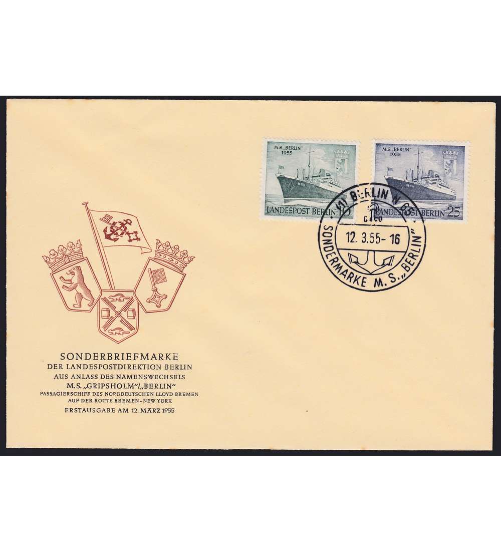 Berlin Nr. 126-127 FDC         Motorschiff Berlin