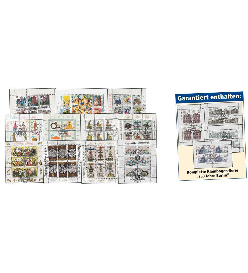 DDR ber 30 verschiedene Kleinbogen gestempelt