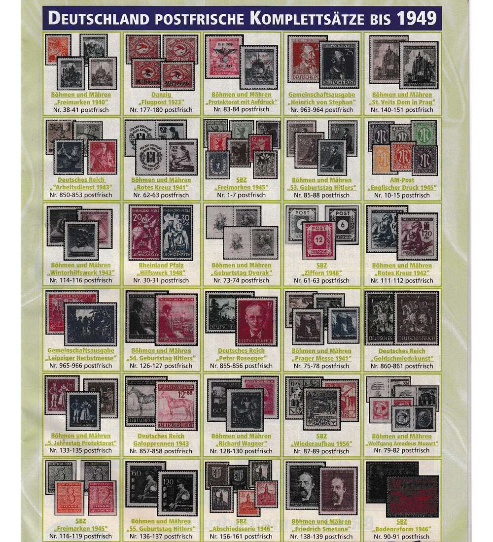 Deutschland - Postfrische Komplettstze bis 1949