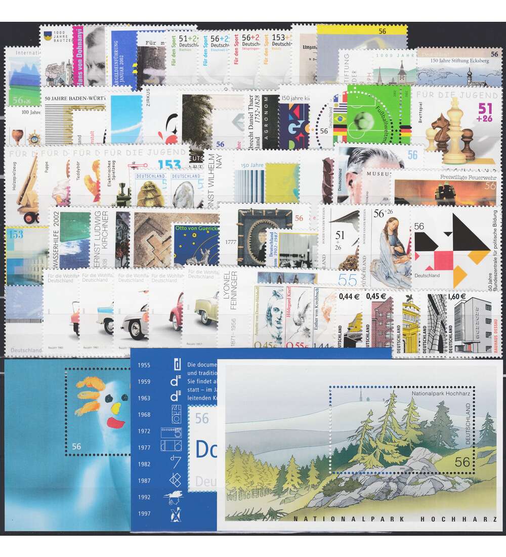 BRD Jahrgang 2002 postfrisch ohne selbstklebende Marken