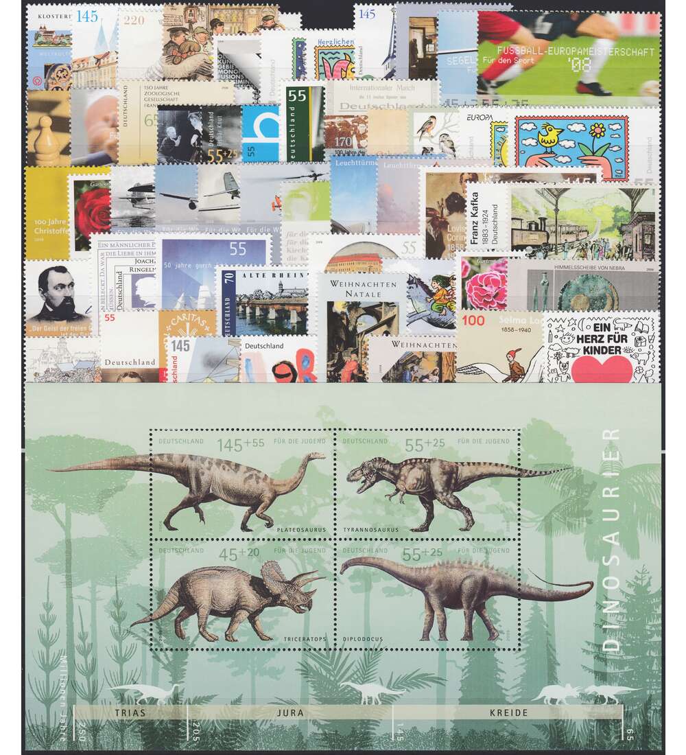 BRD Jahrgang 2008 postfrisch ohne selbstklebende Marken