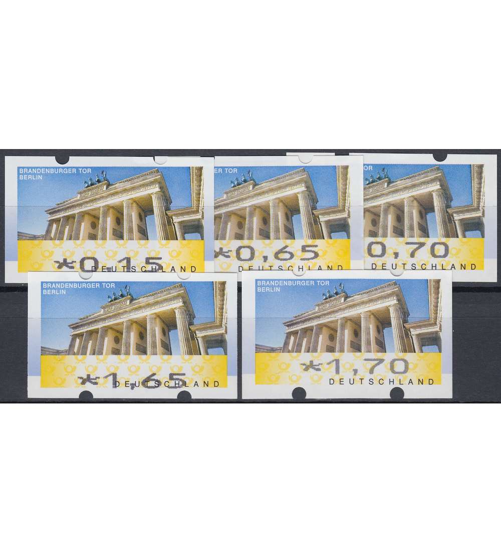 BRD Bund ATM6 VS1 postfrisch ** mit Nr. 015/065/070/165/170 Cent Brandenburger Tor