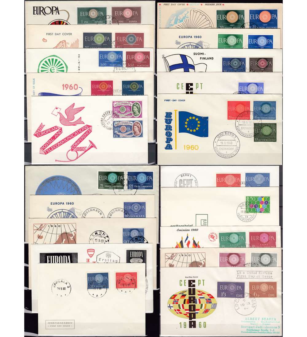 Europa CEPT 1960 FDC Ersttagsbriefe