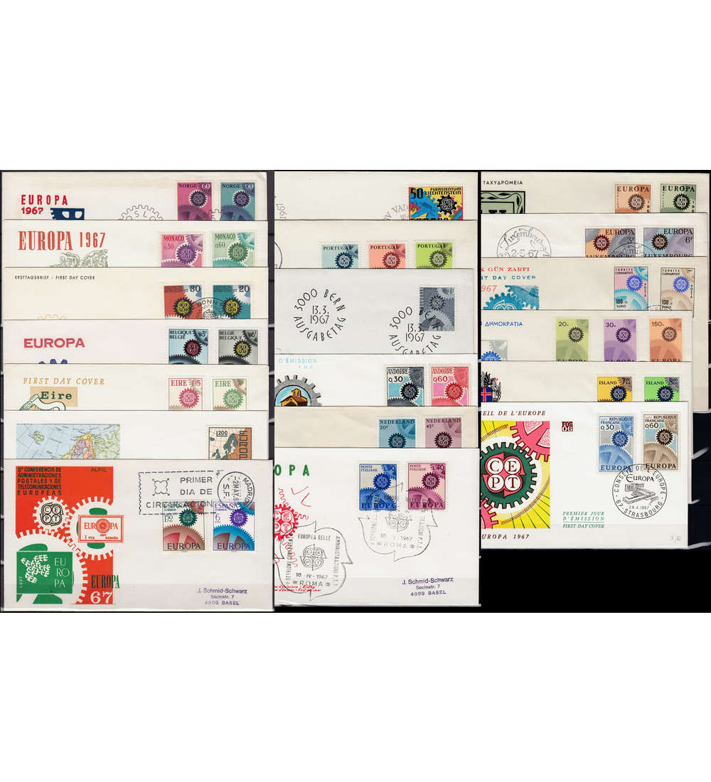 Europa CEPT 1967 FDC Ersttagsbriefe