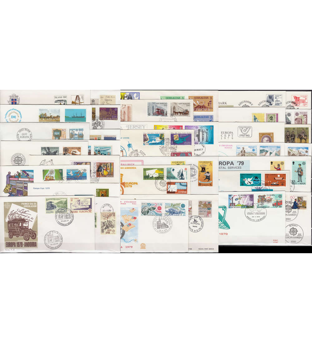 Europa CEPT 1979 FDC Ersttagsbriefe ohne Blocks