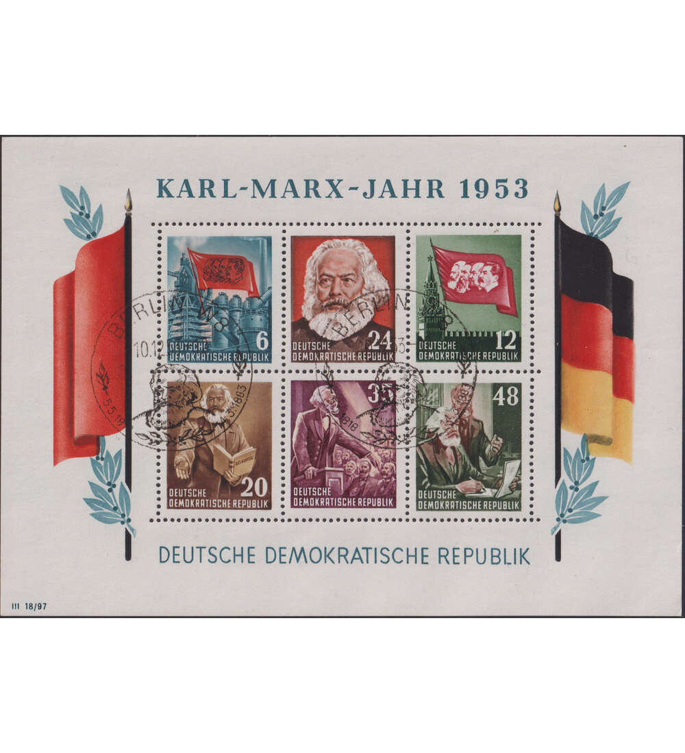 DDR Blocks mit kleinen Fehlern DDR Block 8 A gestempelt