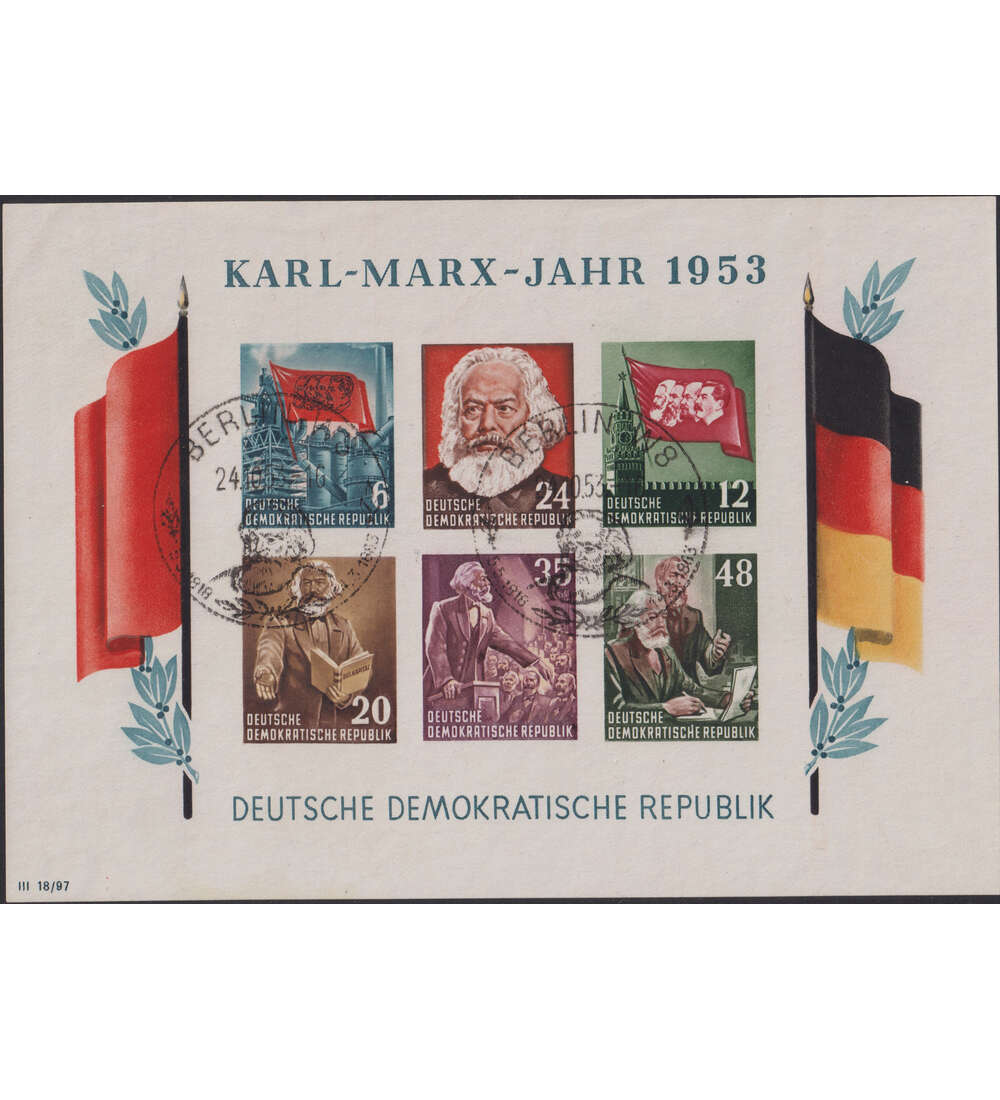 DDR Blocks mit kleinen Fehlern DDR Block 8 B gestempelt