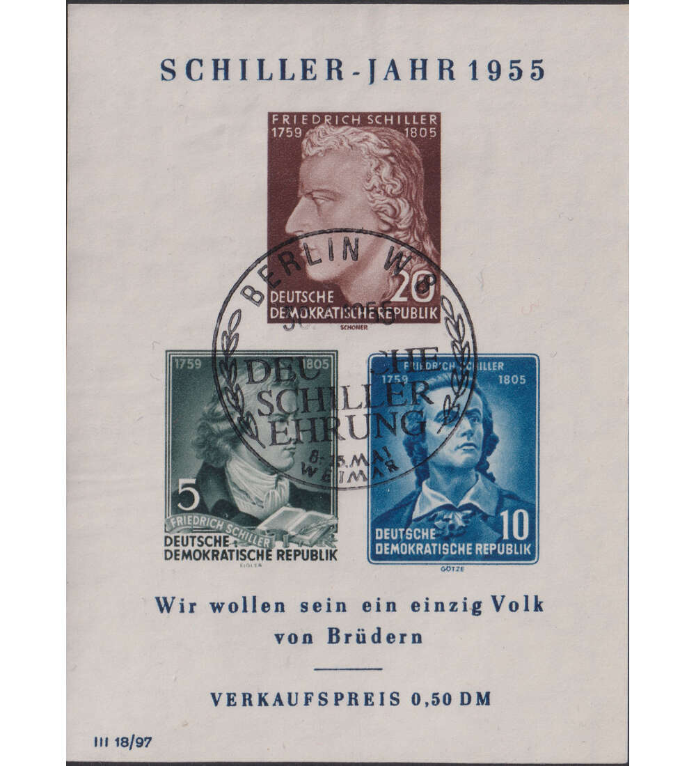 DDR Blocks mit kleinen Fehlern DDR Block 12 gestempelt