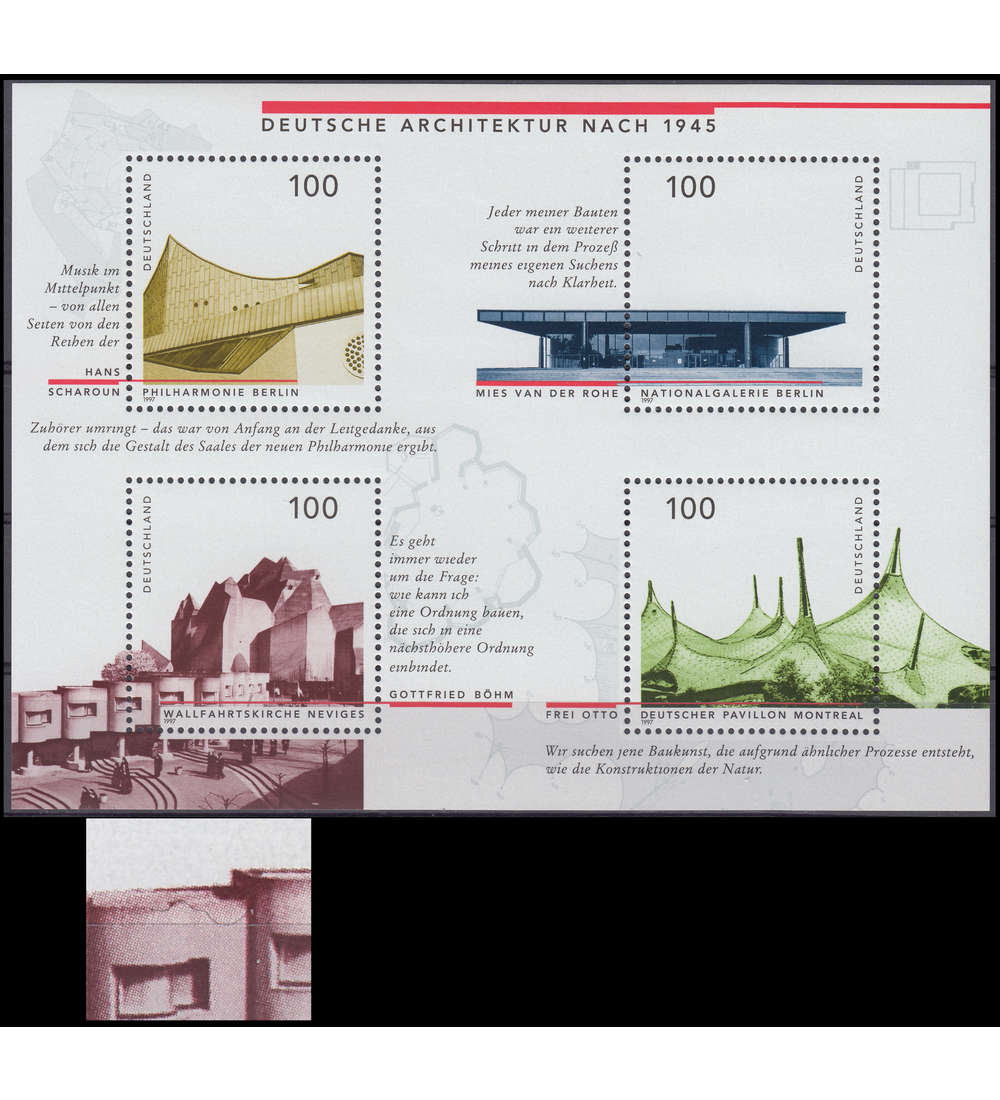 BRD Bund Block 37 I postfrisch ** Plattenfehler