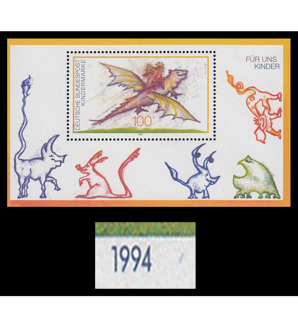 BRD Bund Block 30 postfrisch ** Plattenfehler - blauer Strich