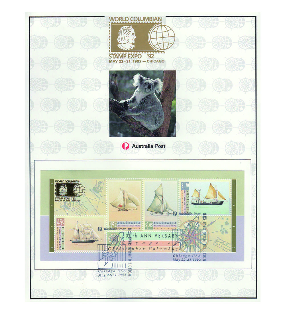 Australien Block  13 I auf Sammelblatt Segelschiffe