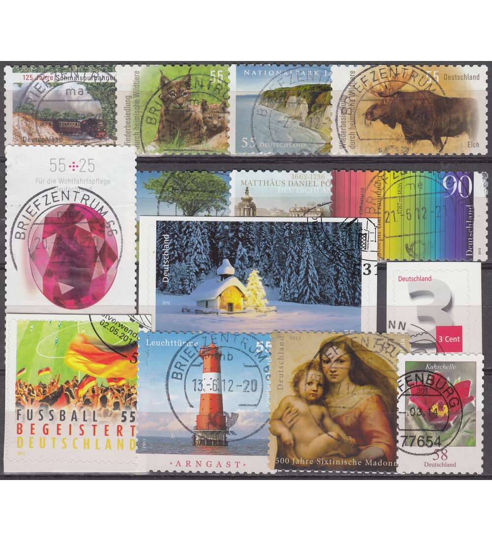 BRD Bund  Selbstklebende 2012 - 14 Werte gestempelt