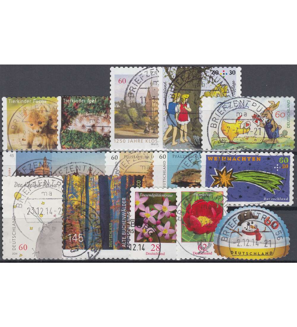   BRD Bund Selbstklebende 2014 15 Werte gestempelt